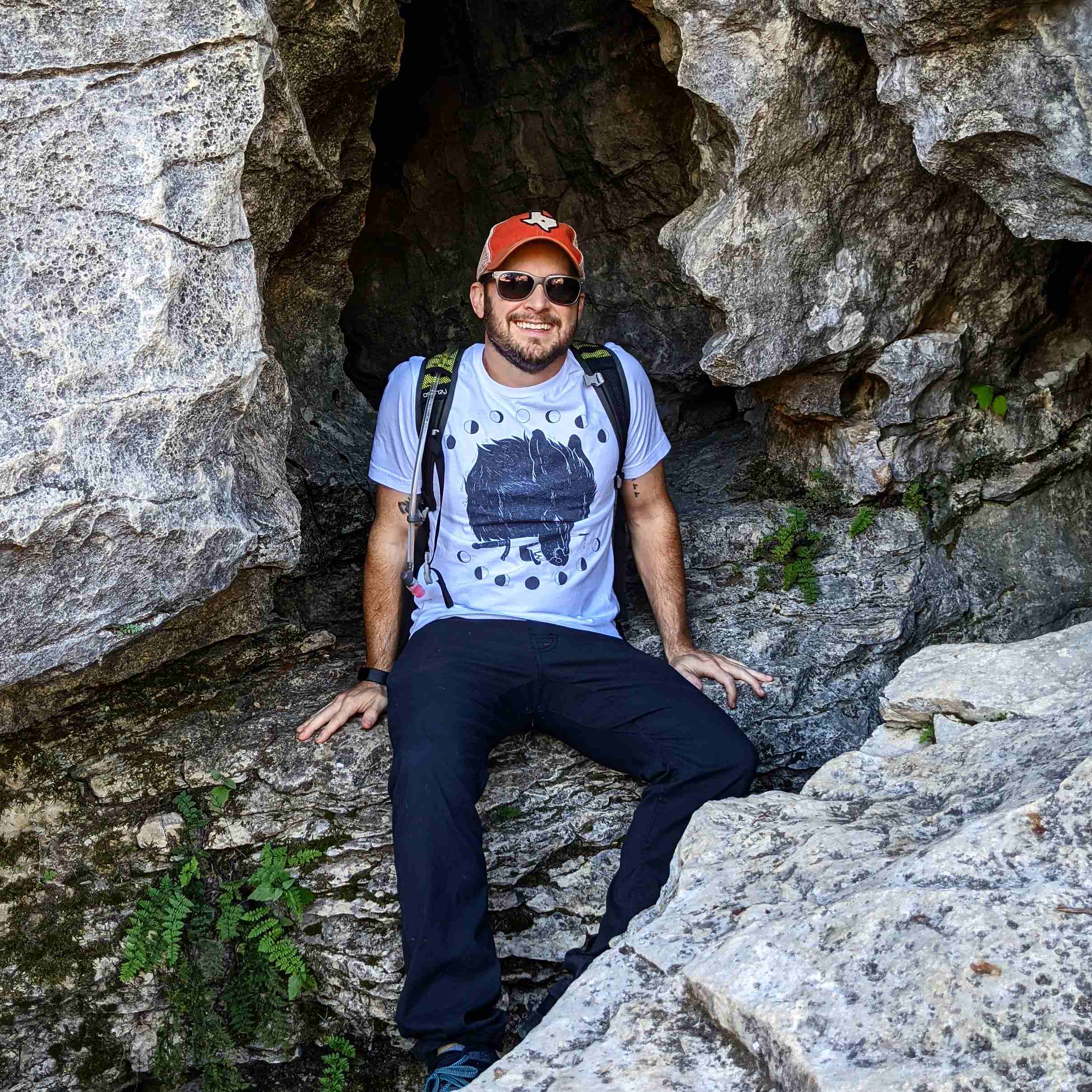 Blake Ball outdoors at Pedernales Falls